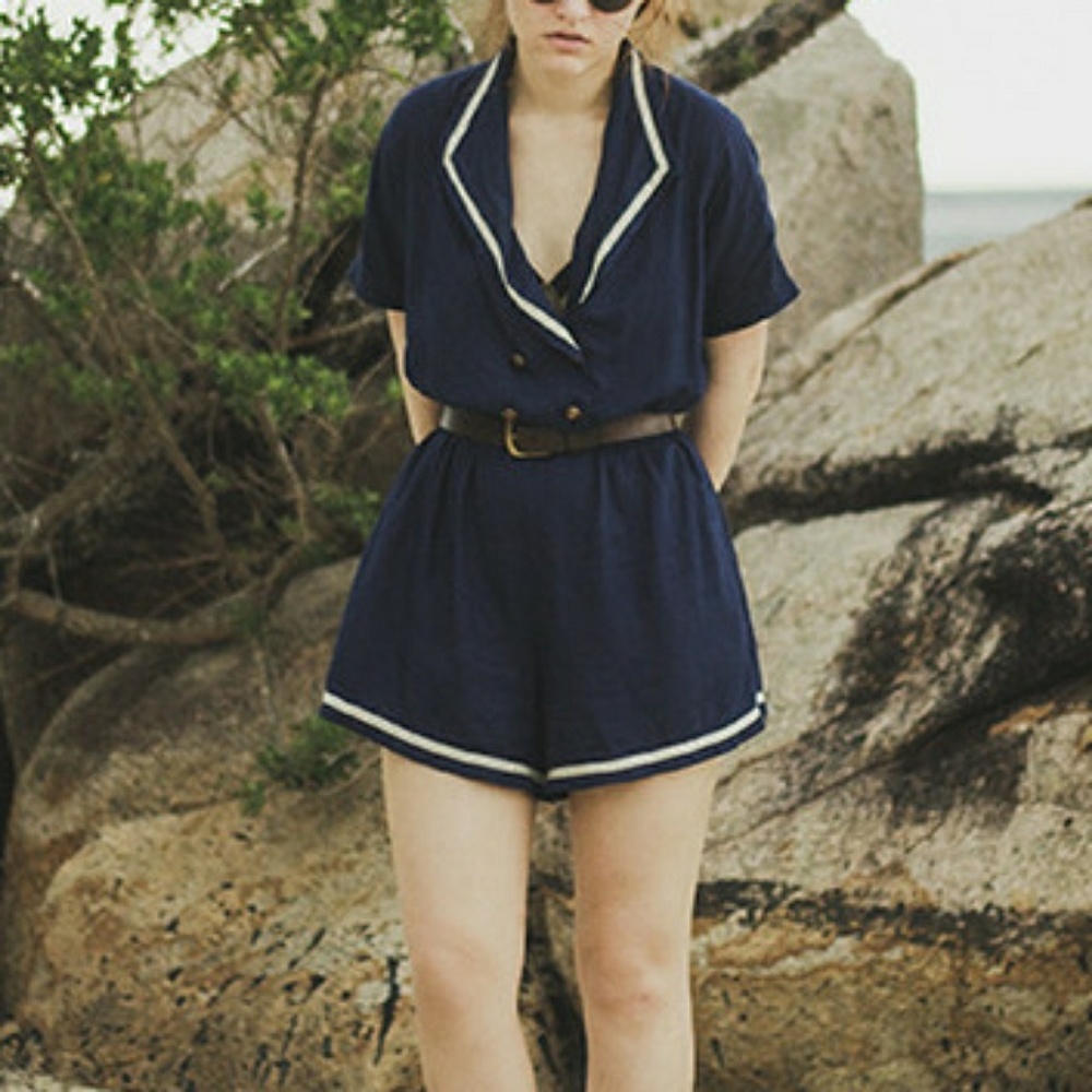 UO Kimchi Blue Vintage Style Sailor Romper